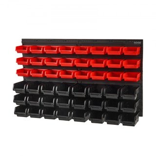 Scaffali da Parete per Stoccaggio, Organizzatore a 48 Scompartimenti per Garage, Strumento in Plastica con Pannelli a Parete, Organizzatore per Dadi, Viti, Cavi...