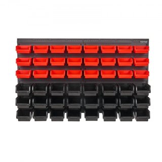 Scaffali da Parete per Stoccaggio, Organizzatore a 48 Scompartimenti per Garage, Strumento in Plastica con Pannelli a Parete, Organizzatore per Dadi, Viti, Cavi...