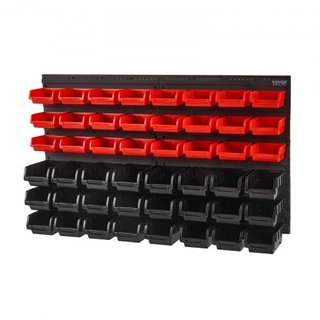 Scaffali da Parete per Stoccaggio, Organizzatore a 48 Scompartimenti per Garage, Strumento in Plastica con Pannelli a Parete, Organizzatore per Dadi, Viti, Cavi...