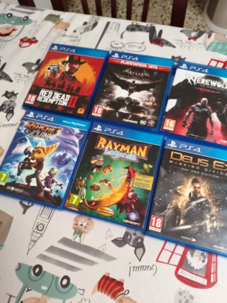 Lote 6 Juegos PS4: Red Dead, Batman, Rayman, Deus