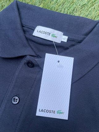 Polo Lacoste preto Tamanho L