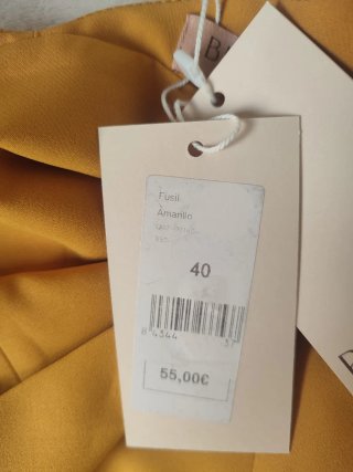 Top Fusil Bimani amarillo mostaza escote pico