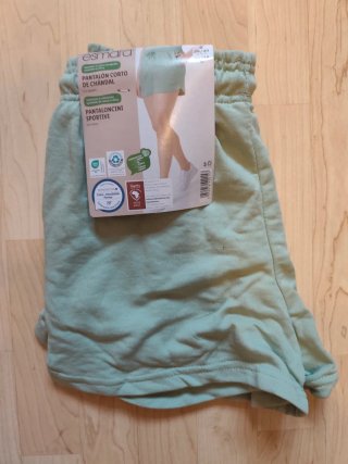 ESMARA Pantalón Corto Deportivo Verde Talla S