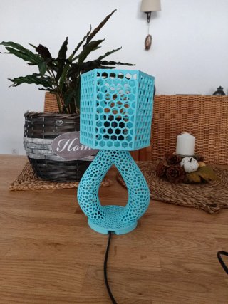 Lámpara de mesa azul