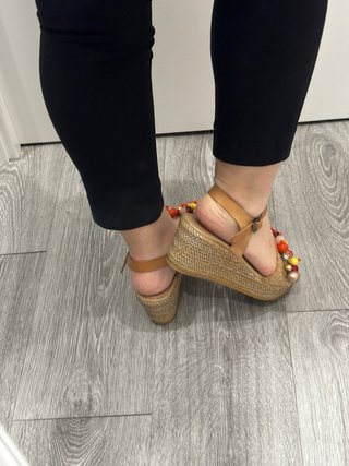 Sandalias Plataforma Beige Multicolor