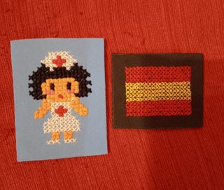 Imanes bordados enfermera y bandera España
