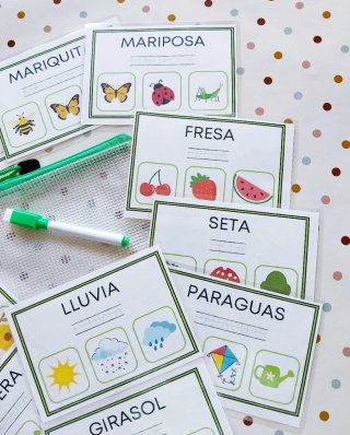 Tarjetas Lectoescritura Naturaleza