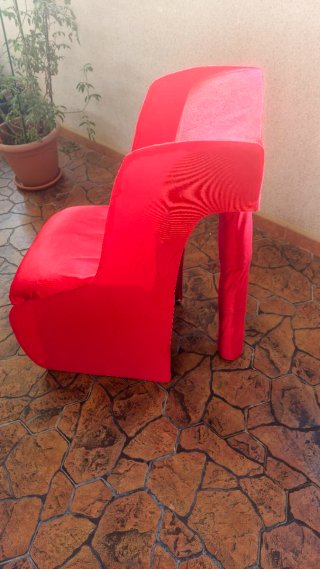 Silla Diseño Tacón Aguja Rojo