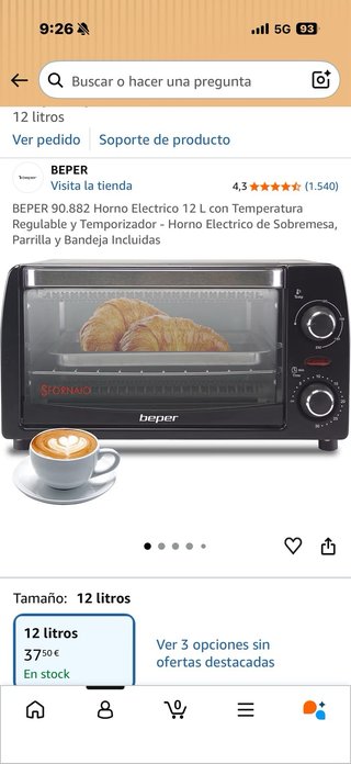 Horno Eléctrico Beper 12L