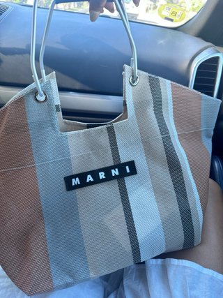 Bolso Marni Rayas Beige Multicolor