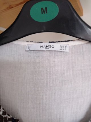 Blusa Mango bordada blanca Talla M