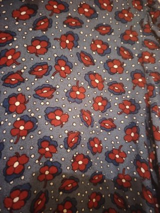 Camisa Mango Estampada Flores Azul/Rojo Talla S