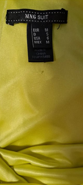 Vestido Mango Suit Amarillo Lima Talla M