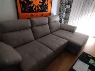 Sofá Cherlon Beige/Marrón Tela