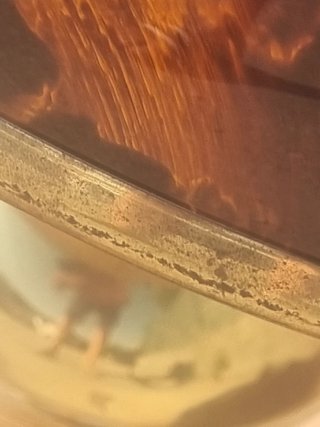 Lampada vintage ottone e vetro ambra