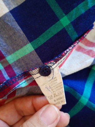 Camisa cuadros mujer azul, blanco y rojo