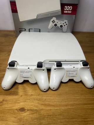 PS3 Slim Bianca 320GB con scatola e 2 DualShock 3