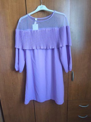 Vestito viola taglia unica, nuovo con cartellino