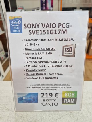 Portatile Sony Vaio PCG-SVE151G17M in buone condizioni