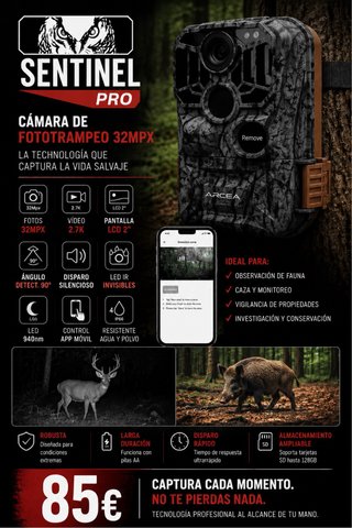 Cámara de Fototrampeo ARCEA Sentinel Pro 32MPX