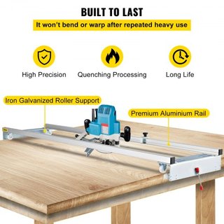 Router Sled, 60 pulgadas / 152.4cm de ancho, Jig de guía de losas para carpintería con función de bloqueo, portátil y fácil de ajustar, máquina de cepillado para aplanar madera, bricolaje en casa