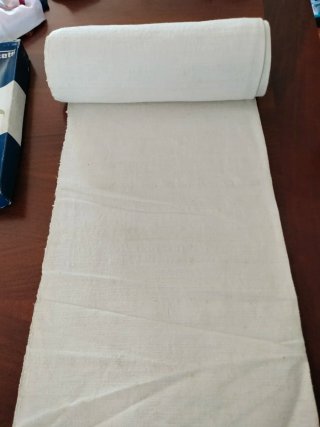 Tessuto vintage lino cotone telaio