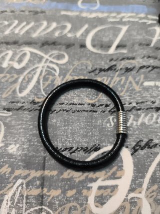 Pulsera Gayubo Cuero Negro y Plata