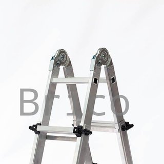 Escalera Telescópica Articulada Aluminio 4+4 Pestaña