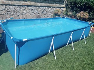 Piscina desmontable rectangular azul 4m x 2,11m
