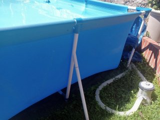 Piscina desmontable rectangular azul 4m x 2,11m