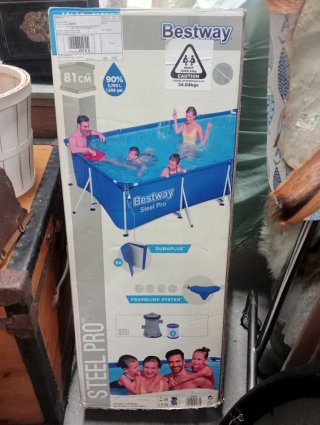 Piscina desmontable rectangular azul 4m x 2,11m
