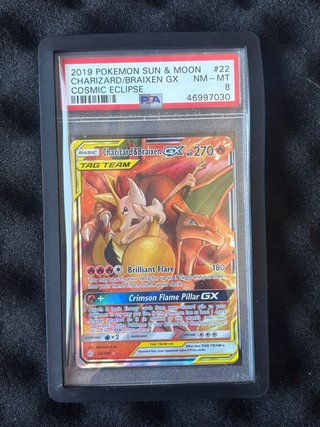 Carta Pokémon Charizard & Braixen GX Psa Tag Team