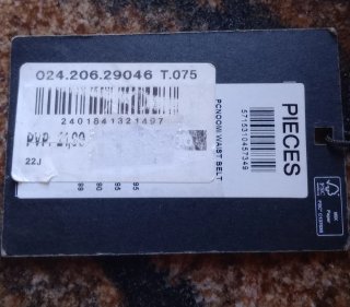 Cinturón Pieces Negro Ancho Mujer Nuevo