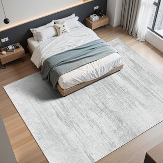 Tappeto Lavabile Antiscivolo Grigio 305x427 cm