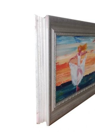 Dipinto su cartoncino Danzatrice con cornice 28x19
