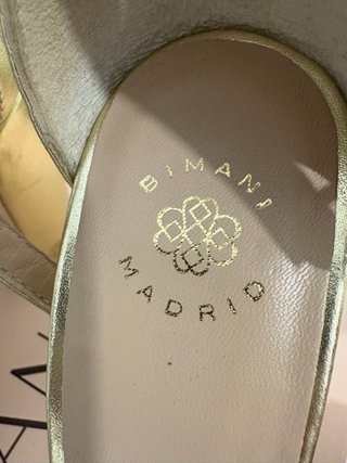 Sandalias Bimani Doradas Tacón 10cm Talla 36