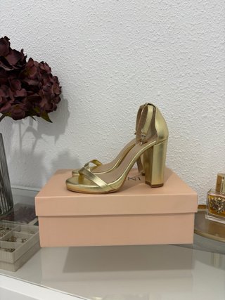 Sandalias Bimani Doradas Tacón 10cm Talla 36