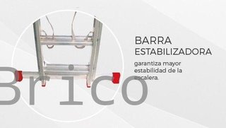 Escalera Aluminio 2x9 - 2,5+2,5 M - 66x25mm
