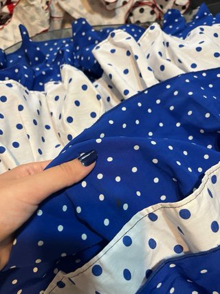 Traje Flamenca Azul Eléctrico Lunares