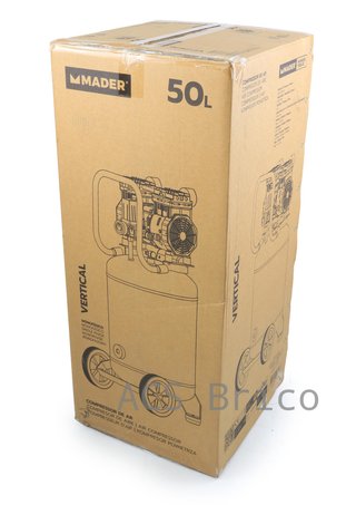 Compresor de Aire Silencioso Vertical 50L - 2 Hp - 09341 - Mader