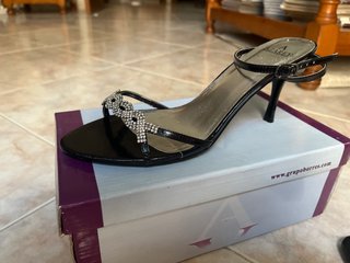 Sandalias Azarey Verano Tacón Bajo Brillantes
