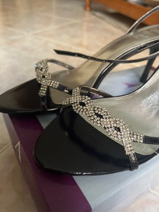 Sandalias Azarey Verano Tacón Bajo Brillantes