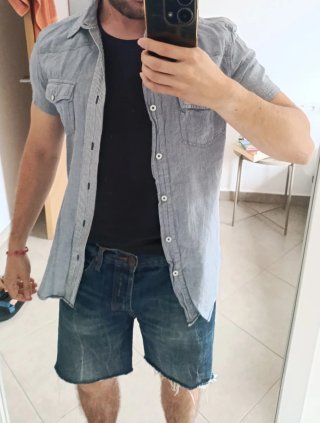 Camisa/sobrecamisa Bershka rayas azul M