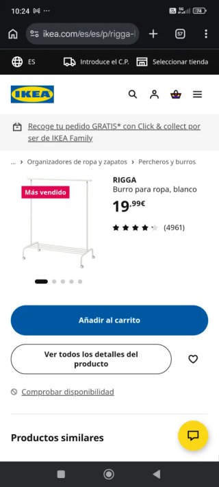 Burro Ruedas IKEA RIGGA Blanco