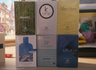 Lote 6 perfumes hombre Sunset World