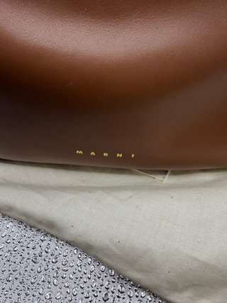 Borsa Marni pelle marrone e bianca