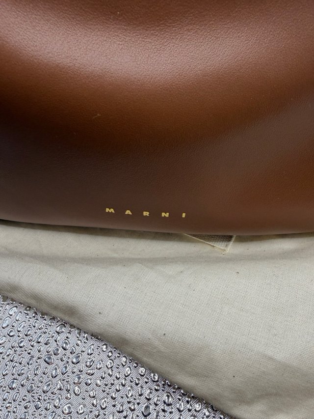 Borsa Marni pelle marrone e bianca
