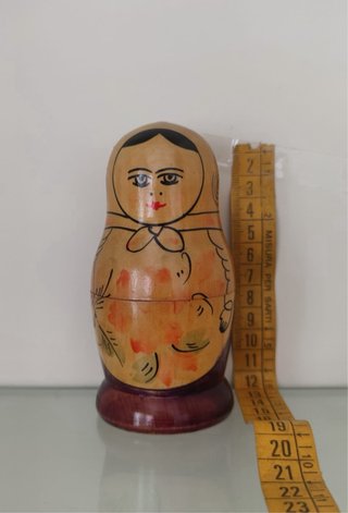 Matrioska russa vintage 3 pezzi legno