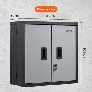 Armadio a Parete Pieghevole, Armadietto da Garage in Metallo da 660 mm, Piccolo Cassetto per Utensili, Capacità di Carico 108,8 kg, Scaffale Regolabile, Porta Magnetica, Archivio per Ufficio...