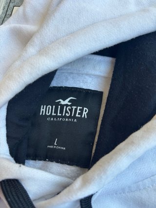 Sudadera Hollister Talla L Degradado Gris Blanco